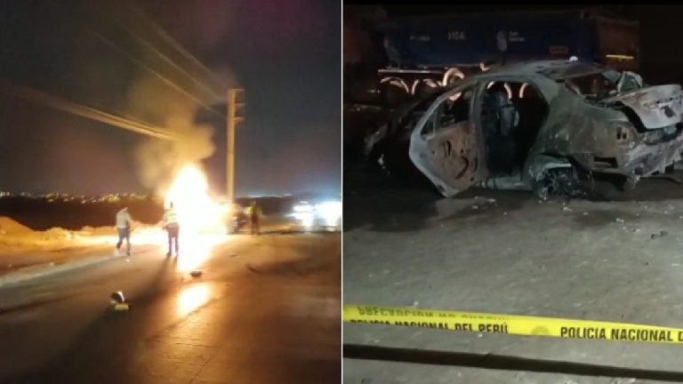 Lurín: delincuente falleció tras impactar el vehículo que había robado con un trailer