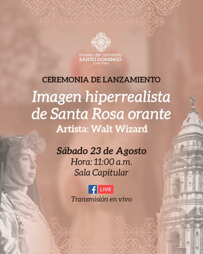 Imagen hiperrealista de Santa Rosa Orante