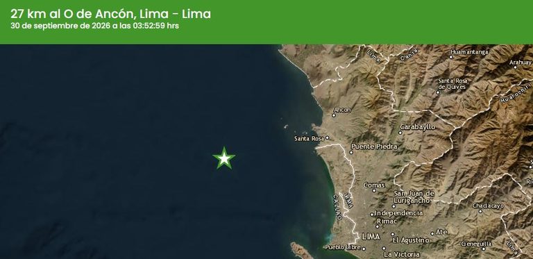 Sismo de magnitud 3,5, se registró en la madrugada de Ancón