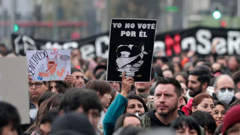 Chile: Protestas en Santiago durante visita de Javier Milei