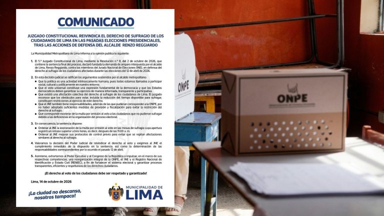 Poder Judicial exonera de multas a electores afectados por retrasos