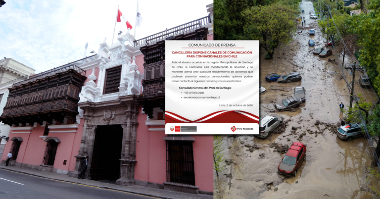 Cancillería crea canales de emergencia para peruanos tras aluvión en Chile